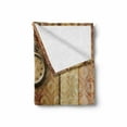 thumbnail image 2 of Victorian Soft Flannel Fleece Blanket, Antique Clock on Medieval Style Wall Wooden Floor Classic Architecture Theme Art, Cozy Plush for Indoor and Outdoor Use, 50" x 70", Beige Brown, by Ambesonne, 2 of 6