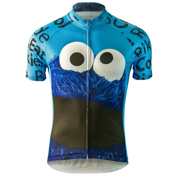 Brainstorm Gear Men's Cookie Monster Cycling Jersey - SSCM-M (Sky Blue - S)