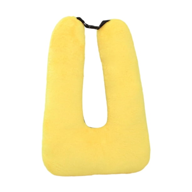 Almohada de viaje para asiento de coche,Almohada de viaje para asiento trasero de coche para adultos y niños,Cojín de almohada de viaje para el asiento trasero para viajes Amarillo