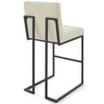 thumbnail image 3 of Modway Privy Upholstered Bar Stool in Black and Beige (Set of 2), 3 of 3