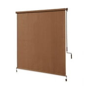 Coolaroo 4 x 6 Outdoor UV Blocking Cordless Solar Roller Shade Blind, Mocha