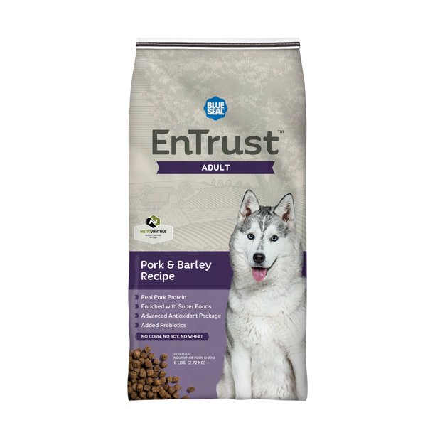 EnTrust Premium Adult Dog Food Pork Meal and Barley Recipe 6lbs