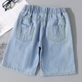 thumbnail image 6 of Liyamei Girls Distressed Denim Shorts with Straight Leg for Summer Size 8-12,Sky Blue, 6 of 6