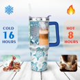 thumbnail image 4 of 40oz Cute Ocean Life Turtle Stainless Steel Flip Straw Tumbler Spill Proof Travel Cup Double Wall Vacuum Insulated Coffee Mug with Top Handle, 4 of 6