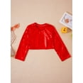 thumbnail image 6 of iiniim Kids Girls Boys Shinny Long Sleeve Dance Crop Tops Sequin Athletic Shirts Tee Dancewear, 6 of 7