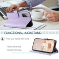 thumbnail image 6 of Crossbody Strap Case for Samsung Galaxy Note 20 Wallet PU Leather Elegant Diamond Patterned Credit Card Holder Full Body with Wrist Lanyard Strap Soft TPU Bumper Magnetic Closure Phone Cover,Purple, 6 of 10