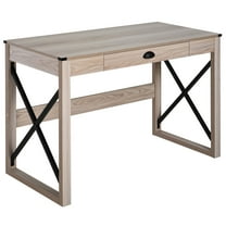 HOMCOM Home Office Computer Desk, Rustic Writing Desk, Farmhouse Workstation with Storage Drawer, X-Frame