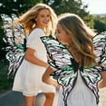 thumbnail image 4 of WETRBWEH Fairy Wings for Adults and Girls, Black Fairy Costume Set with Floral Garland, Wand, Butterfly Wings Halloween Cosplay Costume for Girls, 4 of 6