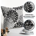 thumbnail image 5 of Black Grey Gray Pillow Covers 18x18 Set of 2 Dahlia Modern Geometry Flower Decorative Throw Pillows Outdoor Summer Floral Farmhouse Pillowcases Linen Cushion Case Decor for Home Sofa Couch Bed, 5 of 6