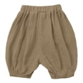 thumbnail image 4 of TiaoBug Infant Baby Boy Girls Pumpkin Bloomers Shorts Solid Color Loose Summer Short Pants Khaki 120, 4 of 5