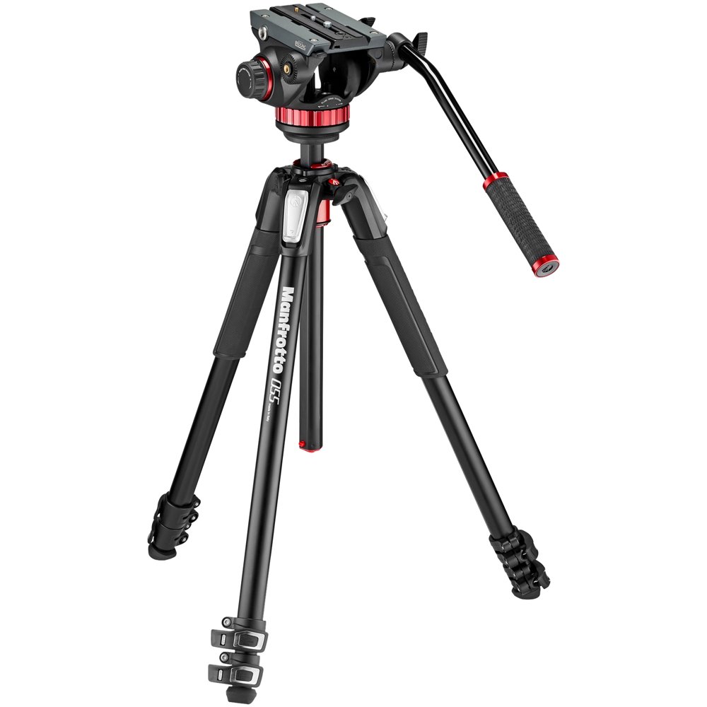 Manfrotto 055 Series 72" 3Section Aluminum Tripod with MVH502AH Video