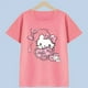 thumbnail image 4 of Hello Kitty nueva camiseta de dibujos animados para niños de primavera y verano, camisa de algodón transpirable para niñas, pantalón corto informal de manga corta para niños, 4 of 5