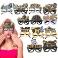 thumbnail image 4 of Tignapoo 2025 Party Glasses Frame - Black & Gold New Year Celebration Accessory for Festive Events & Photo Props (Cheer Fireworks Design), 4 of 6