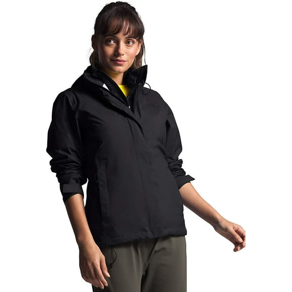 The North Face Womens Venture 2 Waterproof Hooded Rain Jacket, TNF Black/TNF Black, Medium