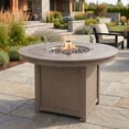thumbnail image 3 of WestinTrends Helios 47" Modern Outdoor Patio Propane Gas Round Fire Pit Table (Rocks Not Included), Weathered Wood, 3 of 14