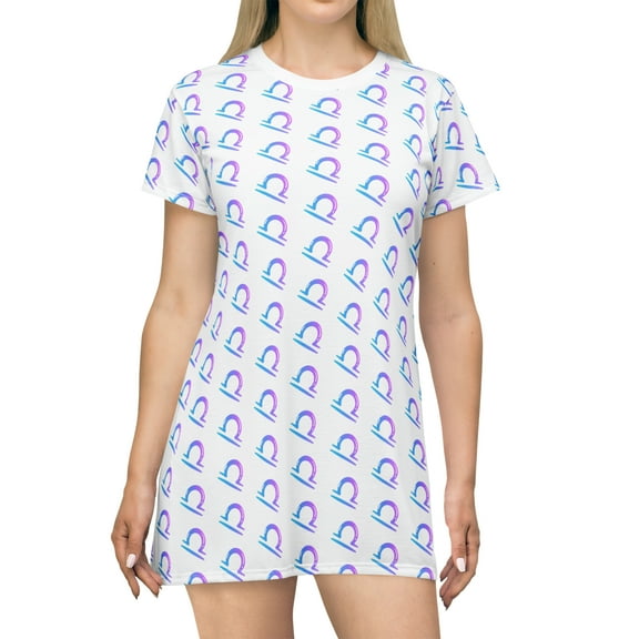 White Libra Zodiac T-Shirt Dress 2.0