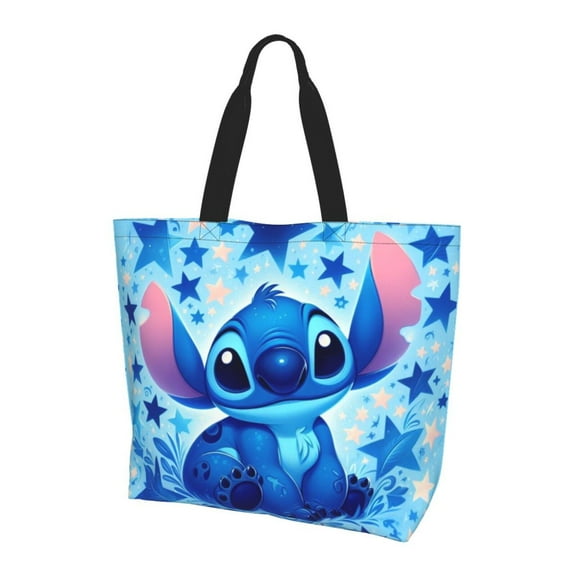 Portable Shopping Tote Bags Stitch Handbag Shoulder Bag for Adults Teens Beach Travel