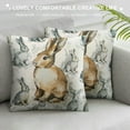 thumbnail image 3 of Shiartex  Happy Easter Throw Pillow Covers,  Bunny Pillowcases Egg Letter and Rabbits Pillows Spring Farmhouse Decorative Cushion Covers, Beige，Multi-Size, 3 of 5
