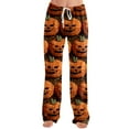 thumbnail image 6 of LHVUOA Womens Halloween Pajamas Pants Wide Leg Funny Graphic Pjs High Waist Lounge Pants, 6 of 7