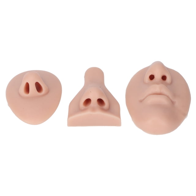 Flexible Nose Model, Simulation Soft Silicone Nose Model Multipurpose Reusable 3D Safe Odorless For Nasal Ring Nail Display Light Skin Color,Medium Skin Color,Dark Skin Color