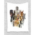 thumbnail image 1 of Pet Lover Tapestry, Portrayal Group of Vibrant Shaded Pets Cats and Dogs Australian Shepherd, Wall Hanging for Bedroom Living Room Dorm Decor, 60"W X 80"L, Multicolor, by Ambesonne, 1 of 2