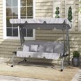 thumbnail image 2 of Outsunny Chaise Balançoire de Patio Extérieure avec Auvent Réglable et Deux Oreillers, 2 of 10
