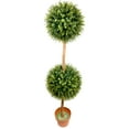thumbnail image 4 of Northlight 4.6’ Unlit Artificial Potted Two-Tone Boxwood Double Ball Topiary Tree, 4 of 8