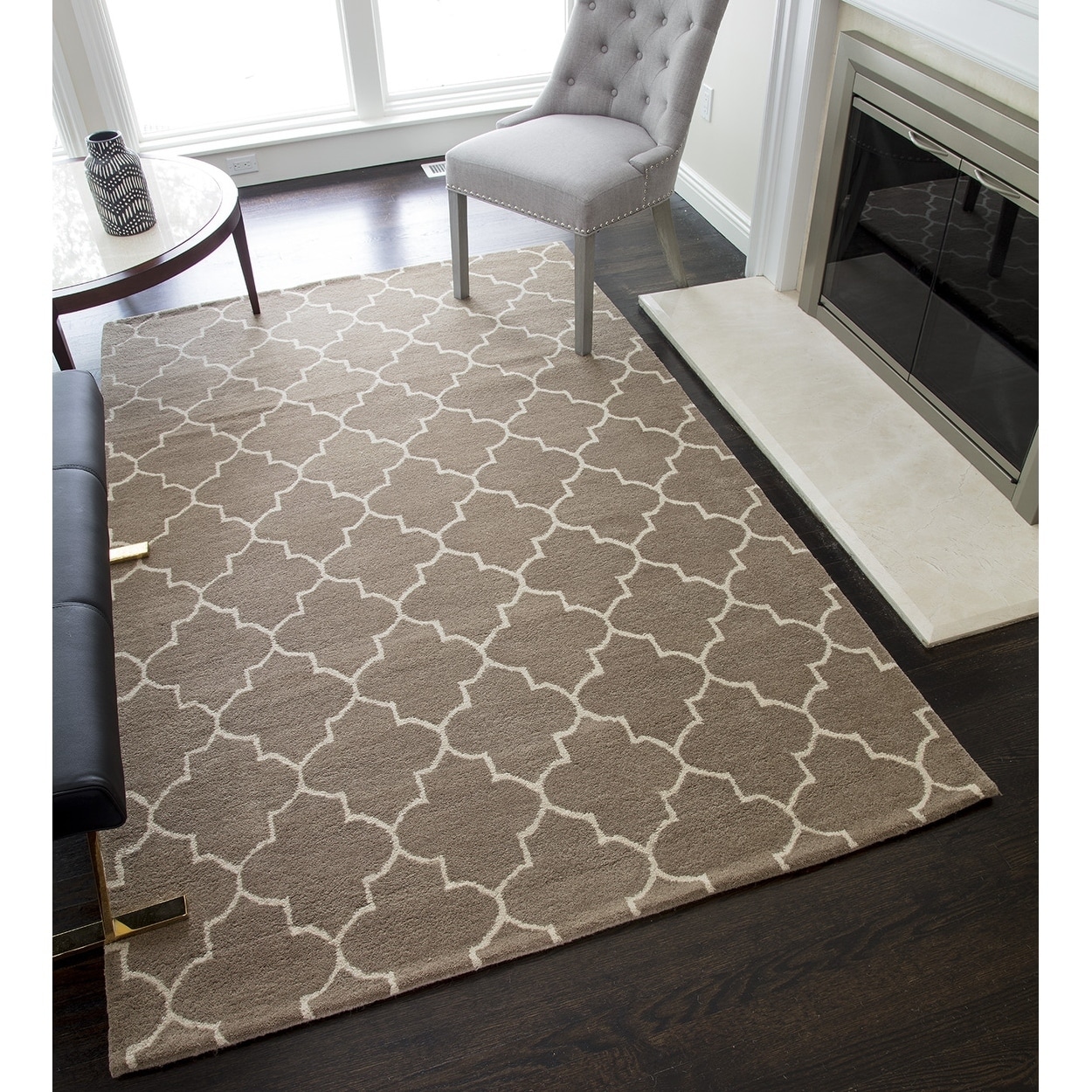 Rugs America Delano Collection Lattice Tan DL300 Contemporary Geometric