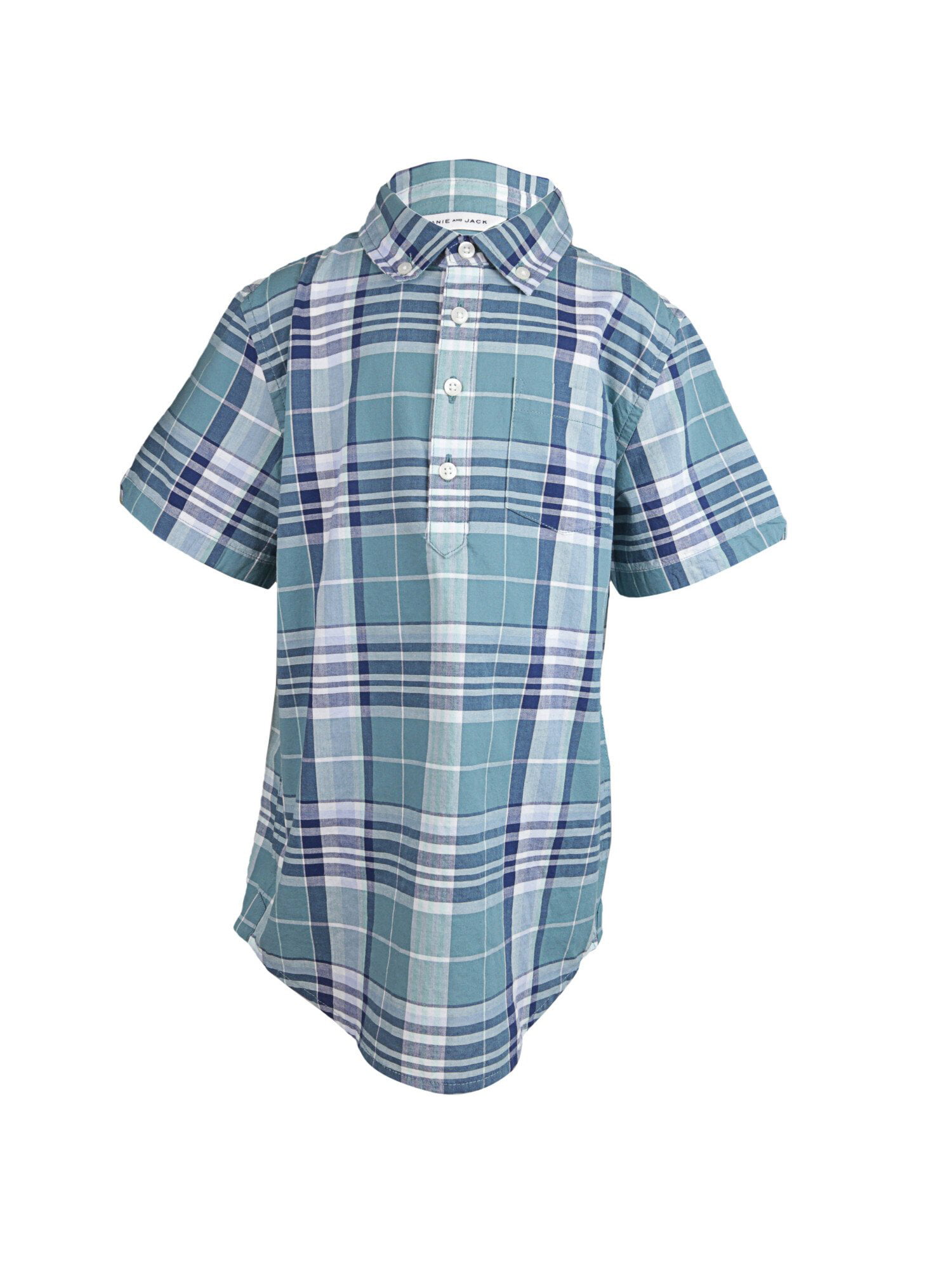 Details about   Janie And Jack Girl's Madras Plaid Shirt Button-Down & Dress 
