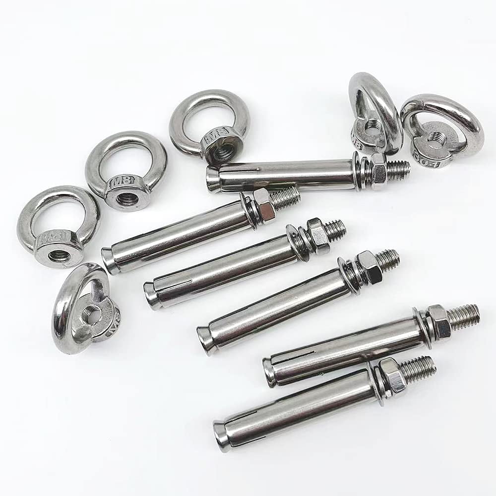 6Pack 304 Stainless Steel Expansion Bolt M8x100mm with Eyebolt Fastener