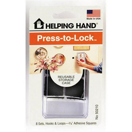 Helping Hand 50210 8 Count 3/4" Press-To-Lock™ Hooks & Loops Adhesive Squares Pack of 3