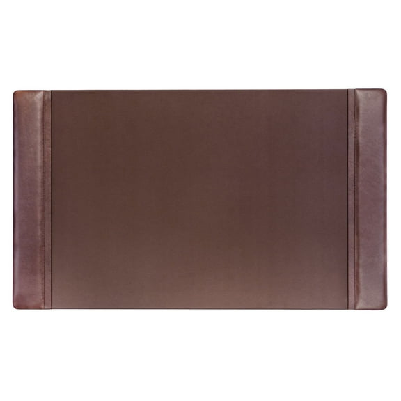 Chocolate Brown Leather 34 x 20 Side-Rail Desk Pad
