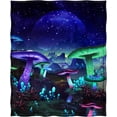 thumbnail image 2 of Mushroom Blanket Gifts for Women Girls Mom, Galaxy Space Fantasy Plant Print Decoration for Home Bedroom Living Room Couch Lounge, Soft Cozy Lightweight Throw Blankets Twin 60"x80", 2 of 5