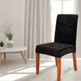thumbnail image 3 of Housse de Chaise Universelle, Ensemble de 4 Housses de Protection en Velours Extensible (Noir), 3 of 4