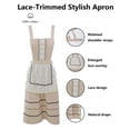 thumbnail image 4 of FEOYA Women’s Apron Kitchen Cotton Apron Pinafore Cooking Apron Lace Cute aprons Dress Loose Smock for Gardening Chef Baking Art Painting Brown, 4 of 6