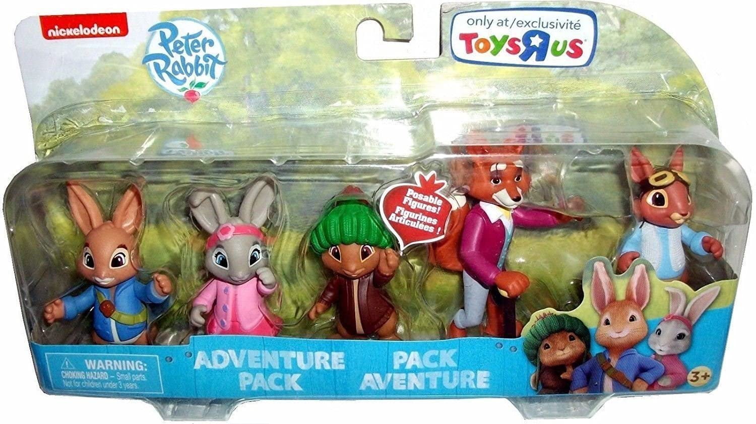 Nickelodeon Peter Rabbit Television Show Poseable Figures, Multi-Figure Adventure Set, 5-Pack, 3