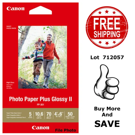 YANI- Gloss Photo Paper 4" X 6" 4X6 Pack Of 50 Canon Pp301 New In Sealed Pack 712057