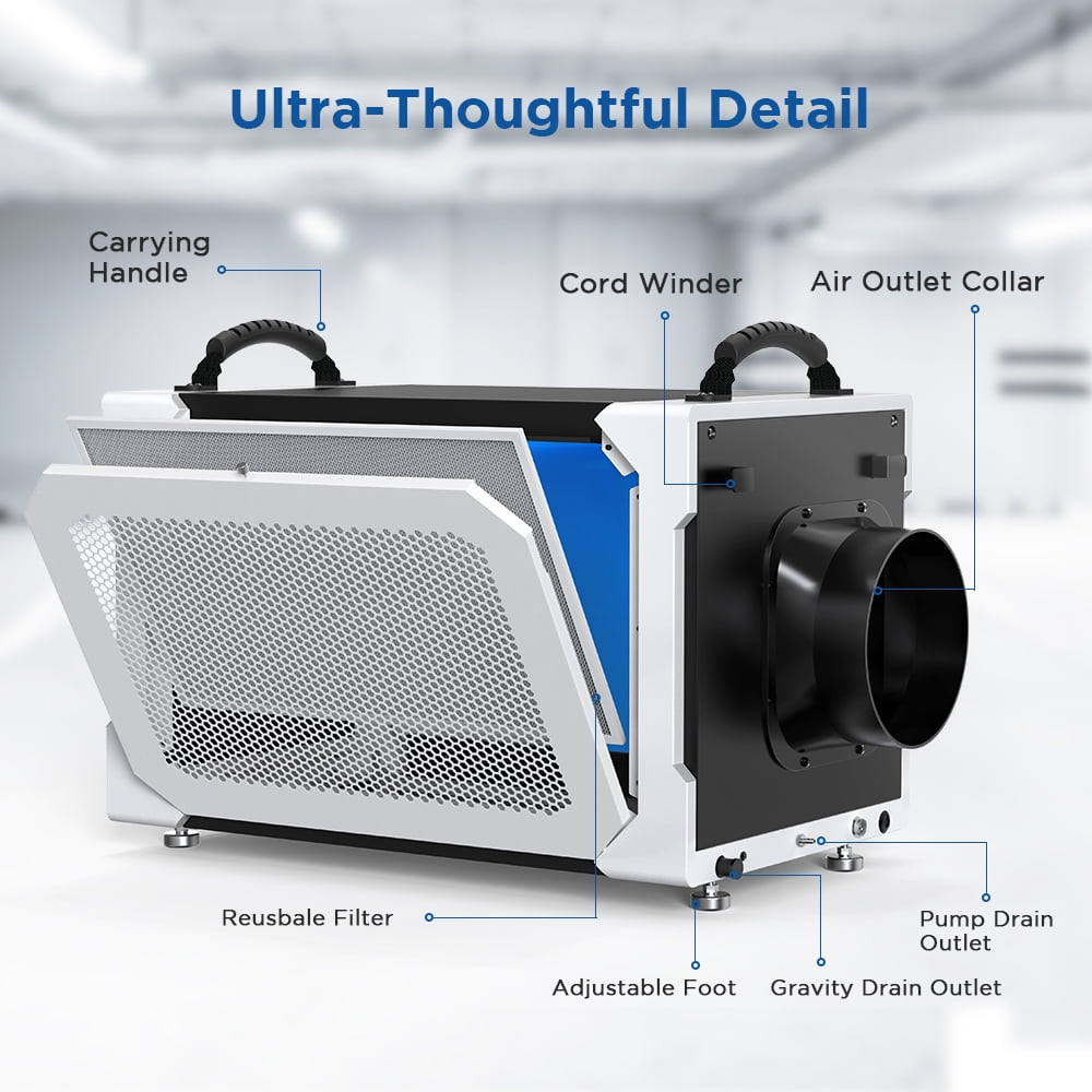 Moiswell 235 Pints Commercial Dehumidifier with Pump for Crawl Space, Basement, Industry Water Damage