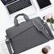 thumbnail image 5 of Bolso de hombro para laptop de 15.6 pulgadas en gris, tela repelente al agua, para negocios casuales o escuela, bolso de mano para hombres, maletín de negocios para laptop, 5 of 8