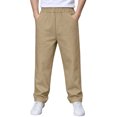 thumbnail image 2 of LEKWK Uniform Pants for Boys Pull-On Chino Pants Elastic Waist Casual Trousers with Pockets Preppy Lightweight Lounge School Formal Playwear 5-15Y, 2 of 9