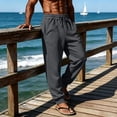 thumbnail image 4 of Domuza Mens Jogger Sweatpants Drawstring Elastic Waist Loose Fit Trousers with Deep Pockets Trendy Fall Winter Casual Gym Workout Pants, 4 of 5