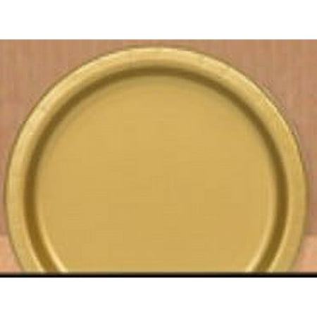 Gold Disposable Paper Plates, 9 in, 20 Count, by Way To Celebrate