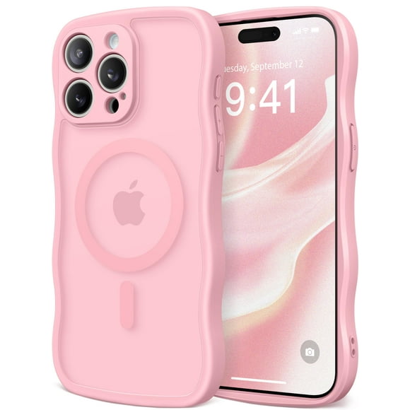 Funda de teléfono CAPRARO Cute para iPhone 15 Pro Max Peach Pink