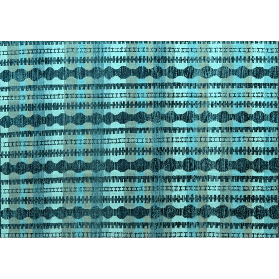 Ahgly Company Indoor Rectangle Abstract Light Blue Modern Area Rugs, 8' x 12'
