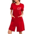 thumbnail image 2 of MYAOYI Housecoat for Women Short Sleeves Zipper House Coat Short Bathrobes Lightweight Nightgown with Pockets, 2 of 6