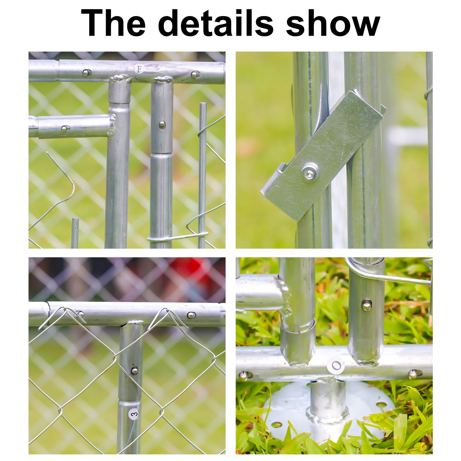 JBLCC Dog Kennel 10x10ft Outdoor Chain Link Kennels for Large Dogs Run Enclosure Backyard Playpen, Pet Cage with Lockable Door