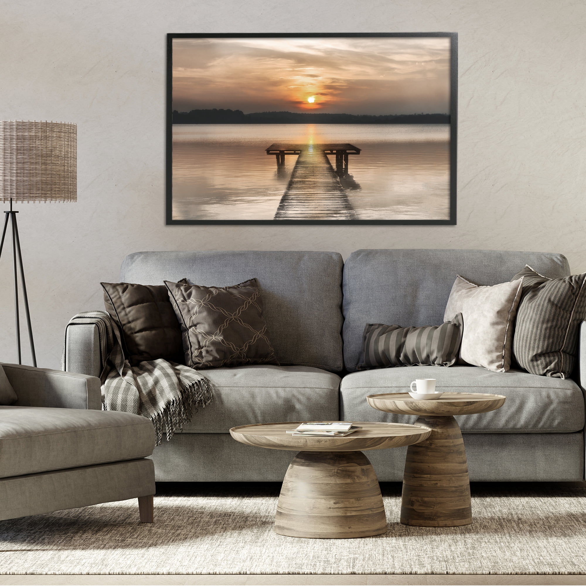 Stupell Industries Centric Reflective Sunrise Black Framed Giclee Art, design by Irene Weisz