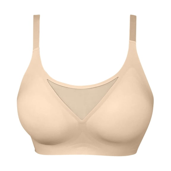 WAGUTH Sports Bras for Women Seamless Mesh Wireless Bras Adjustable Straps Back Closure Comfort Yoga Gym Workout Bralettes