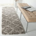 thumbnail image 3 of SAFAVIEH Hudson Jacqueline Quatrefoil Shag Area Rug, Grey/Ivory, 7' x 7' Square, 3 of 9