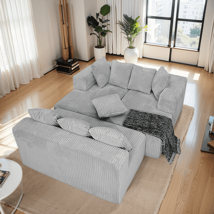 GNIXUU 130.3”Oversized Modular Sectional Sofa, Cloud Couch with